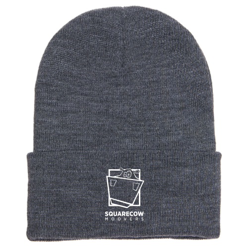 SquareCowMovers - Adult Cuffed Knit Beanie Grey