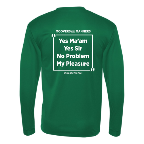 SquareCowMovers - Long Sleeve Performance T-Shirt Green